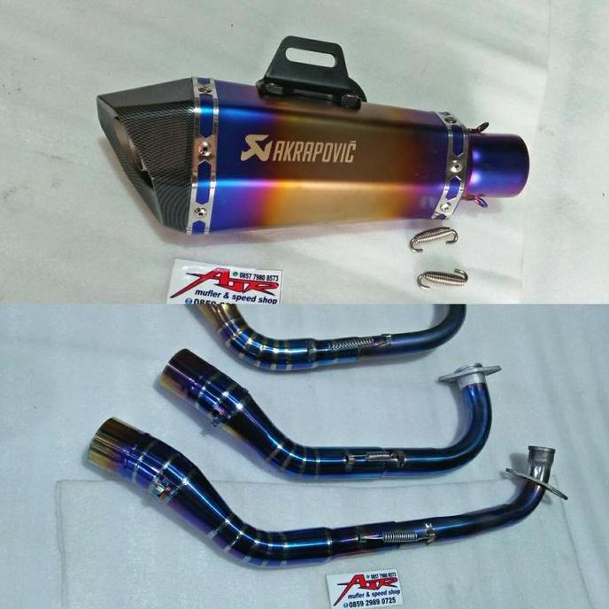 New Arrival, Knalpot Akrapovic Import Blue Carbon Fulset Leher Bluemoon Aerox Nmax