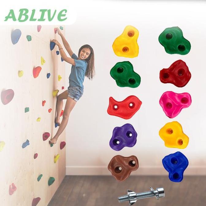 Isi10/Set Panjat Tebing Anak Poin Panjat Tebing Climbing Holds Anak Aneka Warna Wall Climbing Untuk 