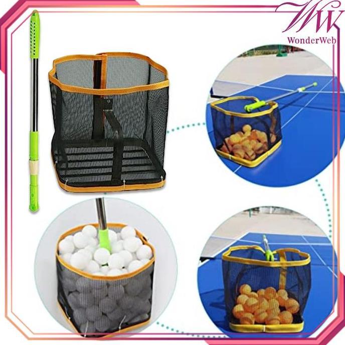 TOQMIJIN Pemungut Bola Pingpong Set Alat Pengambil Bola Pingpong Automatic Alat Ambil Bola Pingpong 