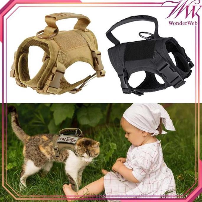TOQMIJIN Harness Kucing Cat Vest Rompi Rompi Anjing Militer Adjustable Harness Anjing Tactical Harne