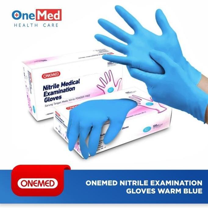 Clone- Sarung Tangan Onemed Nitrile Exam Glove Rm Blue Box Isi 100