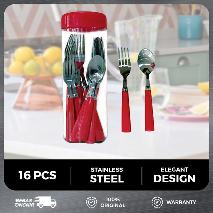CASHBACK - Oxone OX5300 16Pcs Cutlery Set In Capsule Sendok Garpu Makan