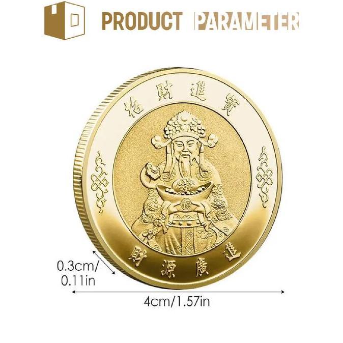 CENDASTRI 4CM Koin cina Feng Shui Dewa Rejeki Koin Emas Koin China Money Amulet Asli Dewa Rejeki Gol