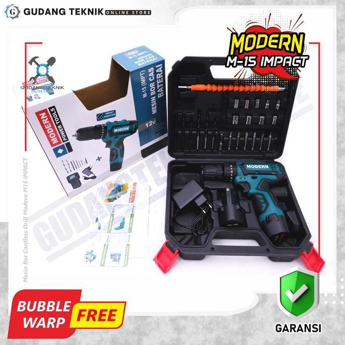 ARURU Bor Cordless Modern M 15 IMPT - Mesin Bor Baterai Modern 12V Cordless