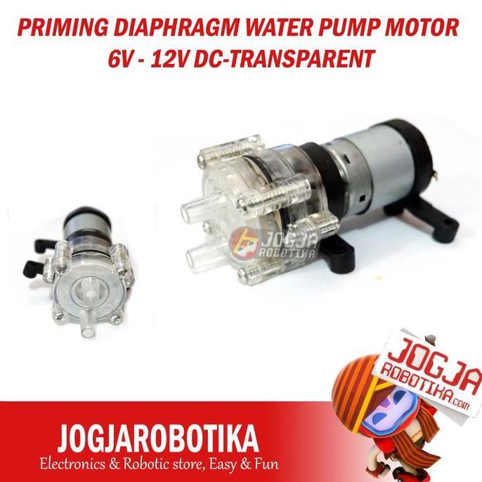 Priming Diaphragm Water Pump Motor 6V - 12V Dc-Transparent