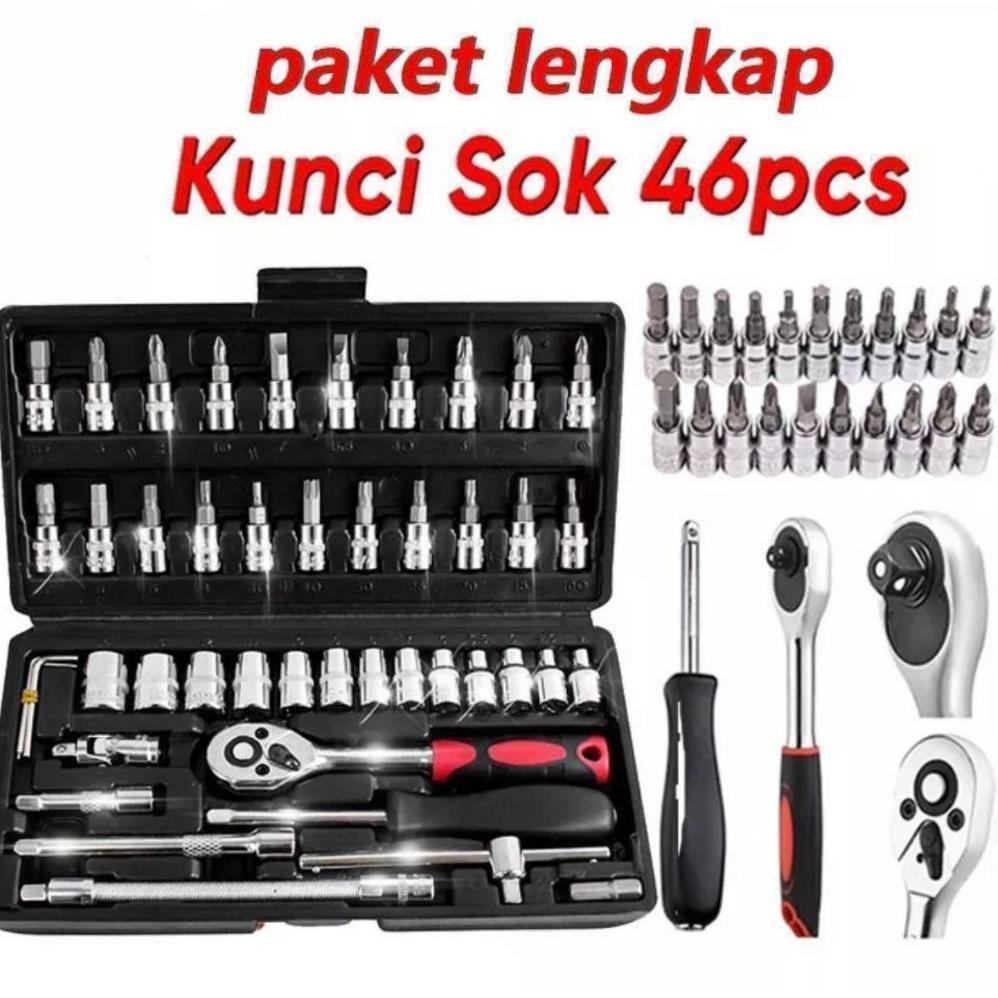 Kunci set 46 pcs full set motor kunci/ kunci set lengkap Diskon