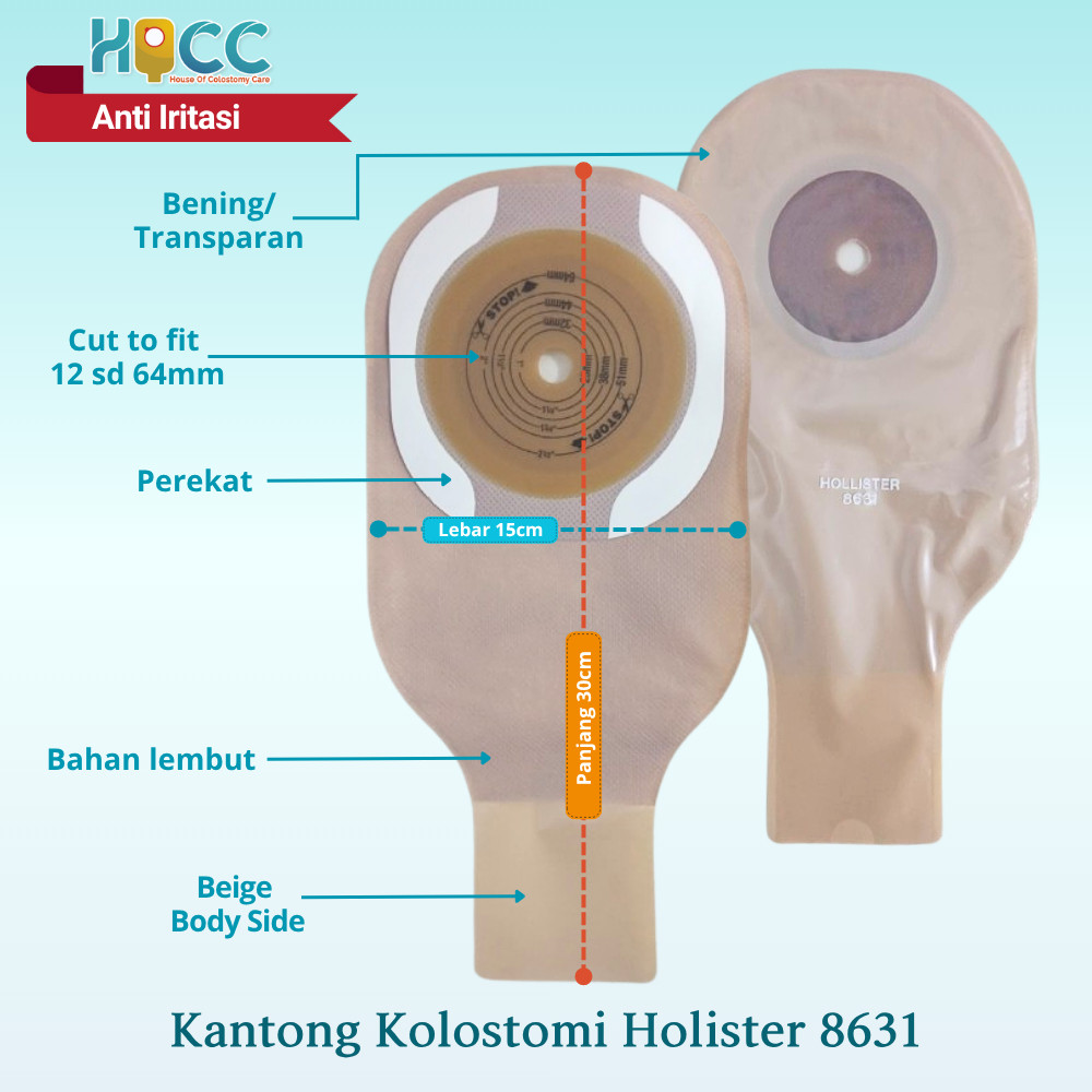 Colostomy Bag Dewasa Hollister 8631 Kantong Kolostomi Hollister 8631 Per Pcs
