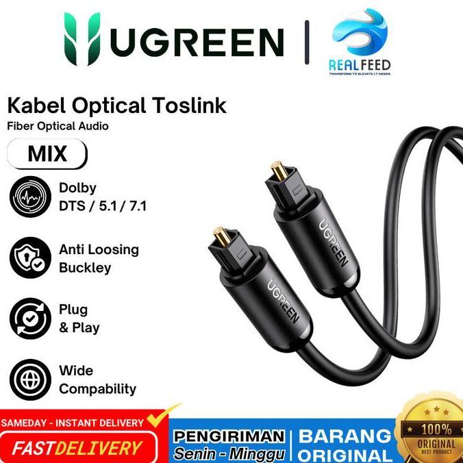 Solusoundmart - Ugreen Kabel Optical Audio Toslink Digital Fiber Optic Spdif Untuk Tv Ps4 Media Play
