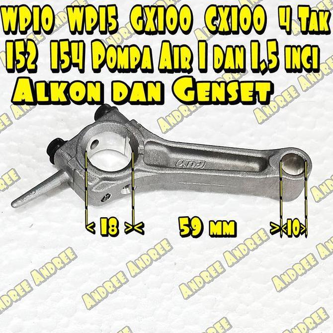 :=:=:=:=] Conrod Stang Piston 154 152 54mm 52mm Mesin Pompa Air Alkon WP10 WP15 GX100 CX100 152 154 