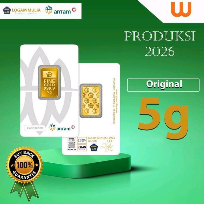5 GR (GRAM) GOLDBAR/LOGAM MULIA/LM/EMAS BATANGAN ANTAM BERSERTIFIKAT LBMA