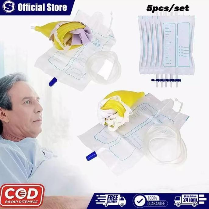 LABAZA Urine External / Alat Bantu Kantong Kencing Untuk Pria & Wanita Set Dgn Urine Bag