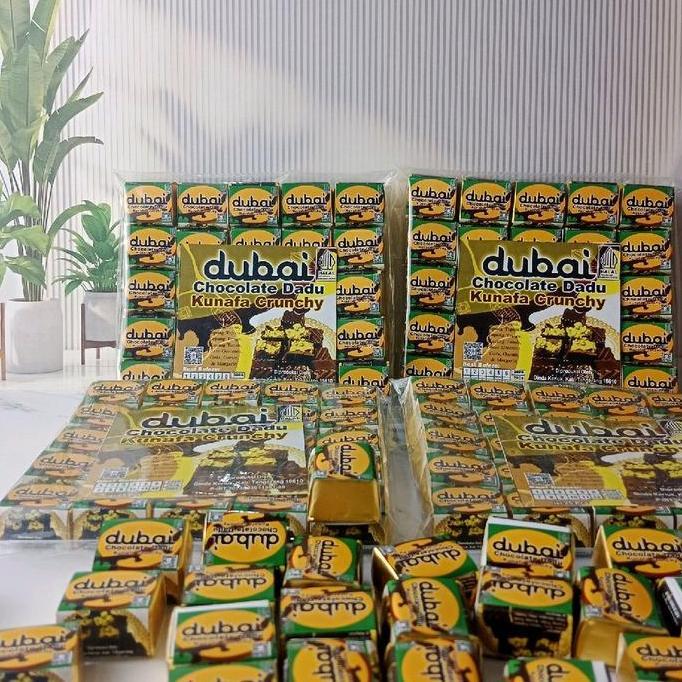 Kriuk- Dubai Chocolate Dadu Kunafa Crunchy,, Isi 25 Pcs/Jajanan Favt Anak Anak Jaman Now/Untuk Dijua