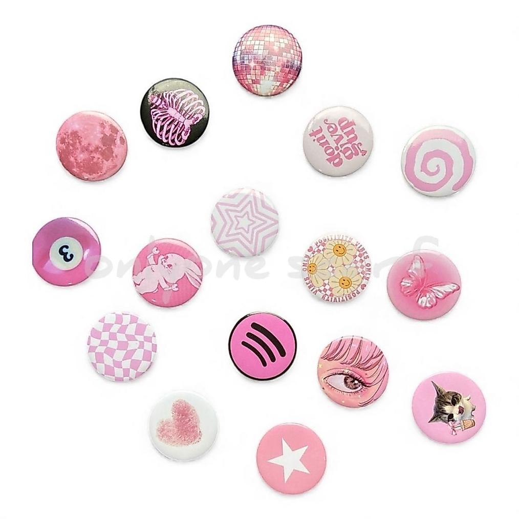 FAST DELIVERY PIN BUTTON PIN BROS Y2K PINK AESTHETIC 44mm By Onlyone Scarf