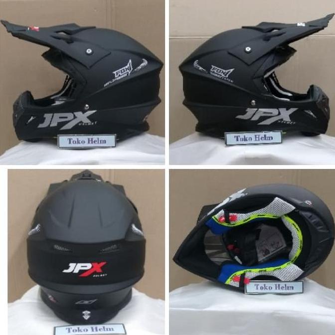Helmet- Helm Jpx Cross Jpx Trail Polos Hitam Doff