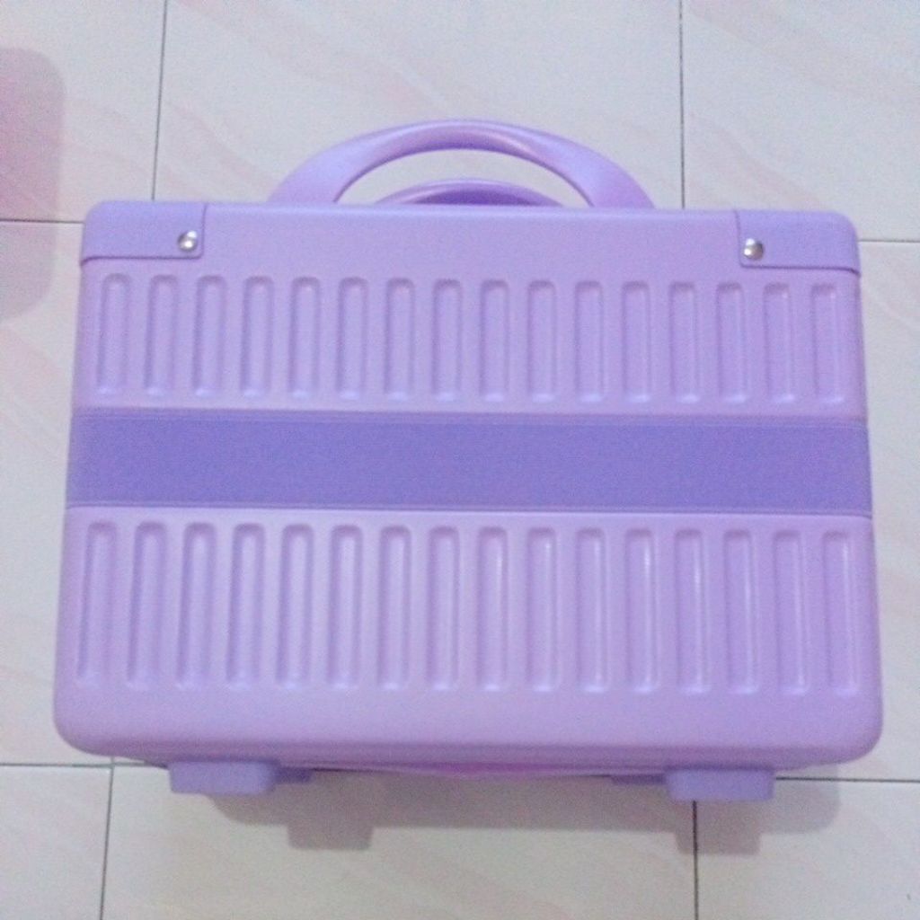 beauty case koper mini 14inch warna ungu lilac new