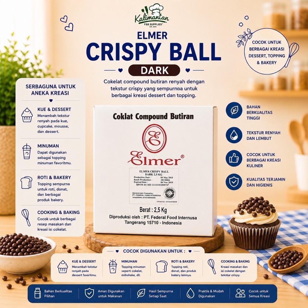 Elmer Crispy Ball Dark 2,5kg