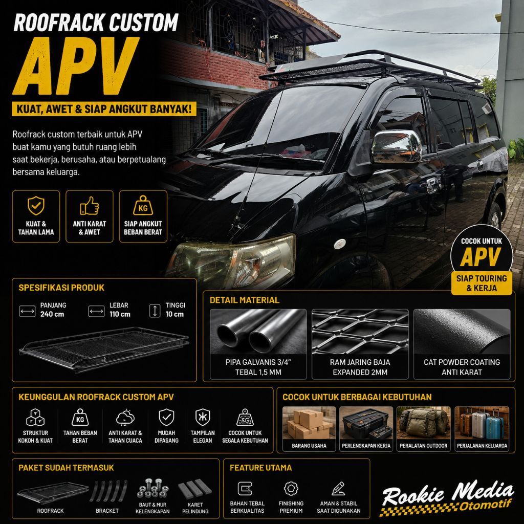 Roofrack Custom Untuk Mobil APV