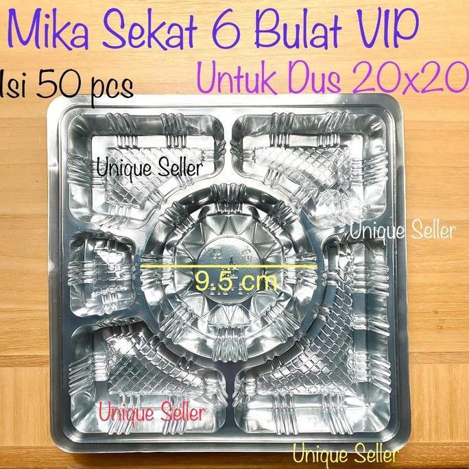 1 Dus Mika Sekat 6 Bulat Uk 20 cm VIP isi 1.500 pcs untuk Dus Nasi 20x20 cm Mika Sekat 6 Kardus Nasi