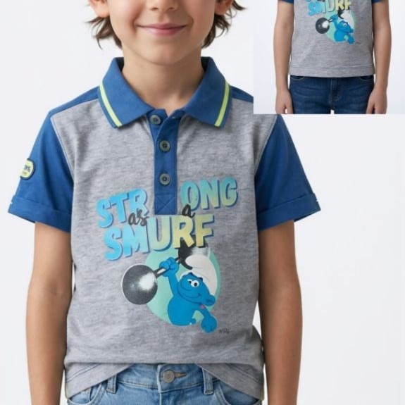 JSP 962//SMURF 100% KAOS KERAH BABY COWO