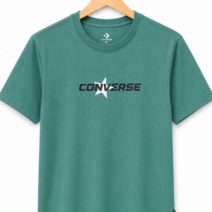 T-SHIRT CONVERSE PRIA HIJAU MUDA LENGAN PENDEK ORIGINAL