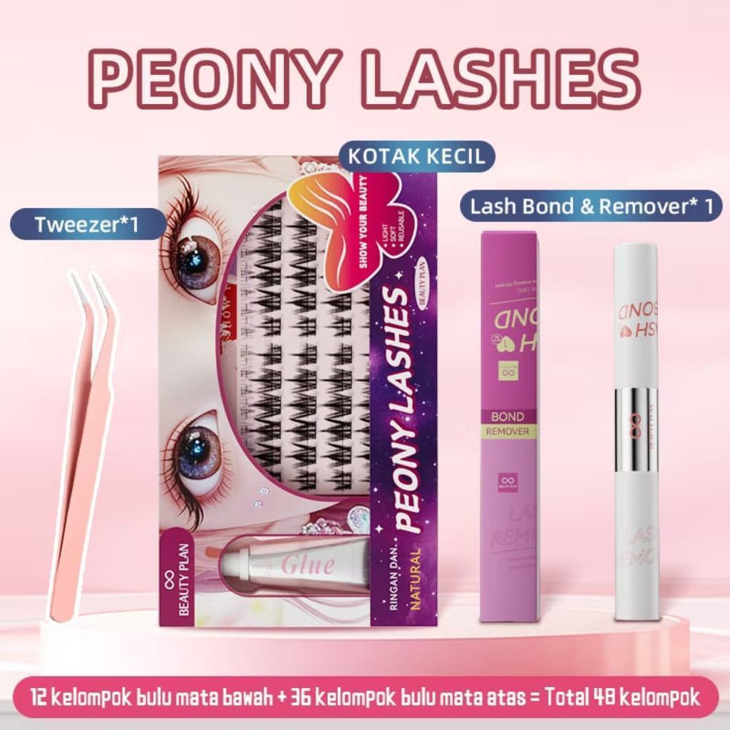 BEAUTY PLAN - Bulu Mata Seri Peony Individual Lashes Bulu Mata Palsu Super Natural  D Curve