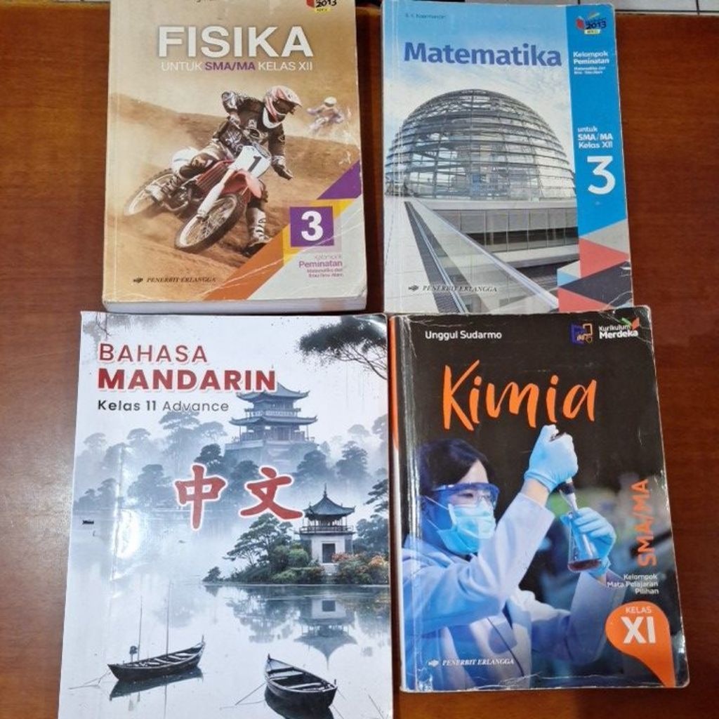 Buku Kimia, Matematika, Fisika, Mandarin Kelas 11&12 SMA (ORIGINAL BUKAN FOTOKOPI)
