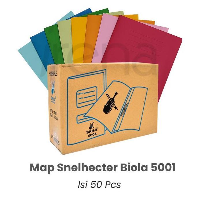BEBAS ONGKIR - 1 PAK BIOLA Map Kertas Snelhecter / Map Kertas Snelhekter 5001 Isi 50 Lembar