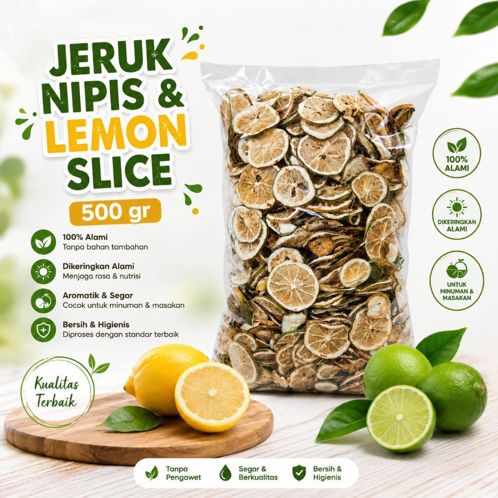 Jeruk lemon dan jeruk nipis slice 500 gr lemon kering jeruk nipis kering lemon nipis dried minuman k