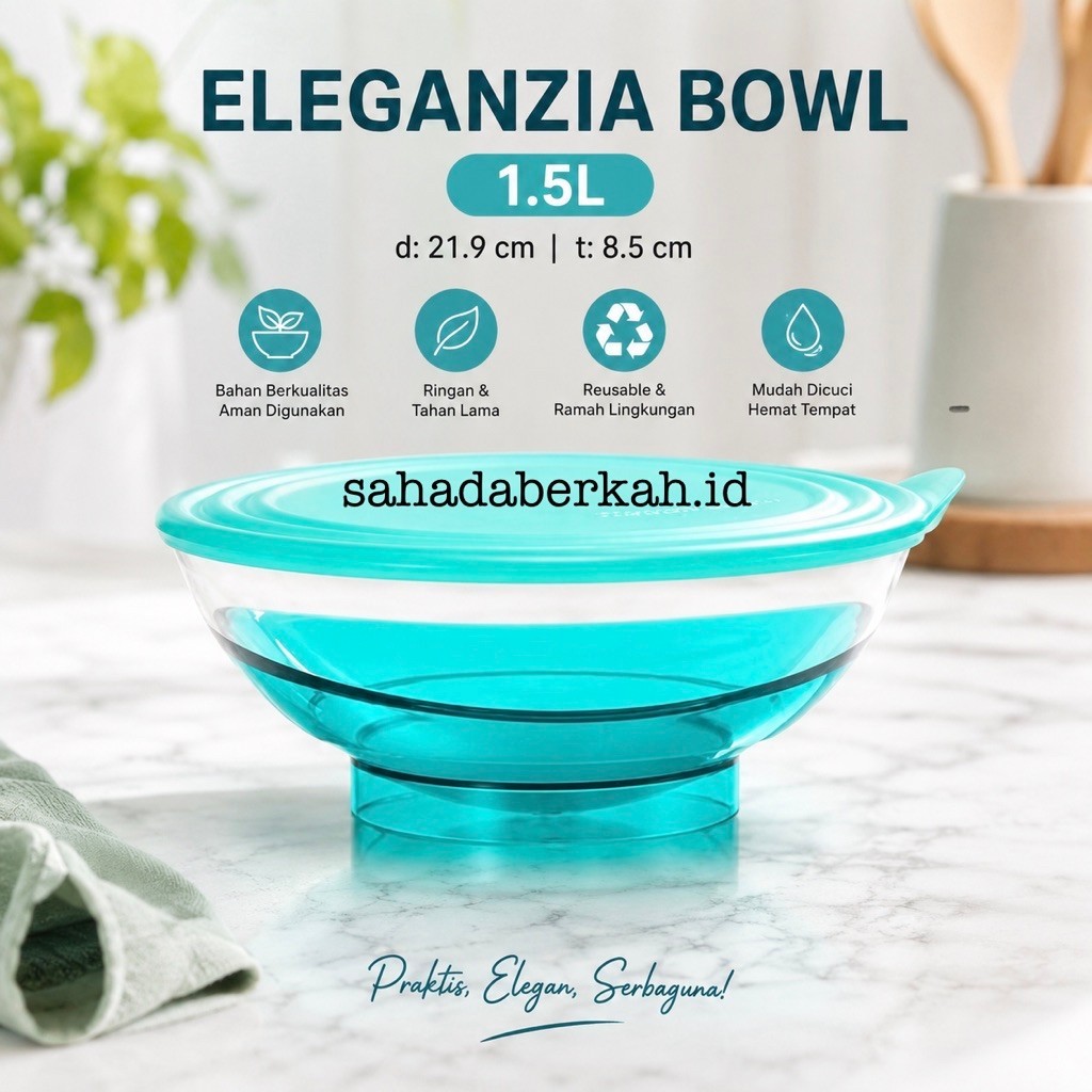 BIG SALE - Tupperware Eleganzia Bowl Crystal 1.5L Original
