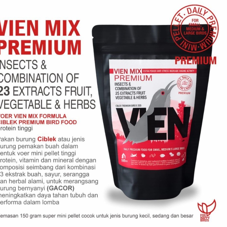 Pakan/Vor Burung Ciblek VIEN MIX PREMIUM Ciblek Gunung, Ciblek Kristal, Ciblek Sawah Super Mini Pele