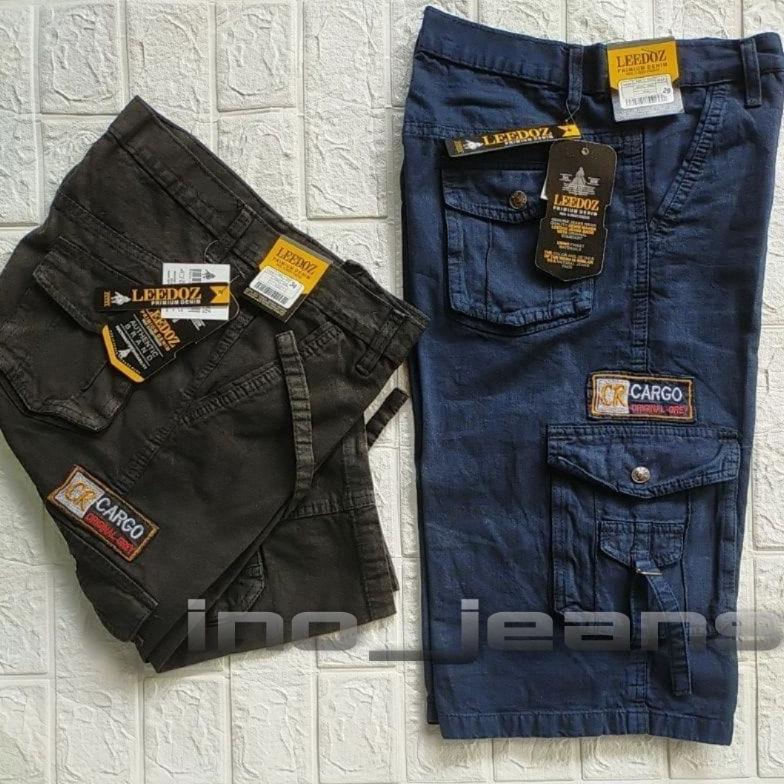 Super Celana Cargo Pendek Pria Bahan Denim Jeans Celana Cargo Gunung Bahan Levis Bawah Lutut