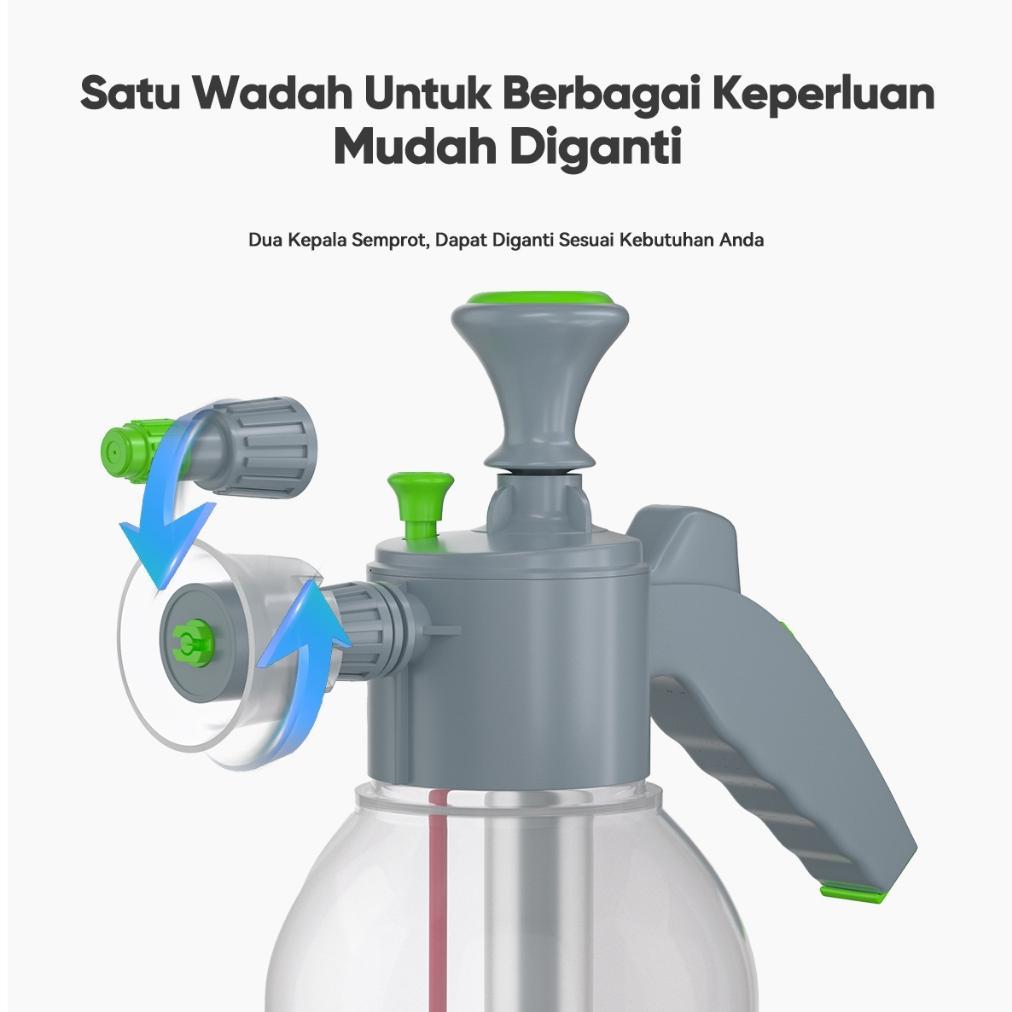 ISKU Hand Snow Foam Wash Sprayer 2L Tabung Semprotan Busa Salju Alat Cuci Motor Mobil Manual Tanpa M