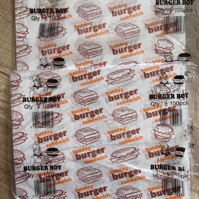 Kertas Burger Food Grade | Paper Wrap Burger | Kertas Pembungkus Burger, Sandwich & Roti