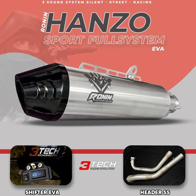 Motor Sport & Bebek 110cc -160cc Ronin Hanzo Knalpot 3 Suara 3tech Orinal dan Begaransi Resmi FULLSY