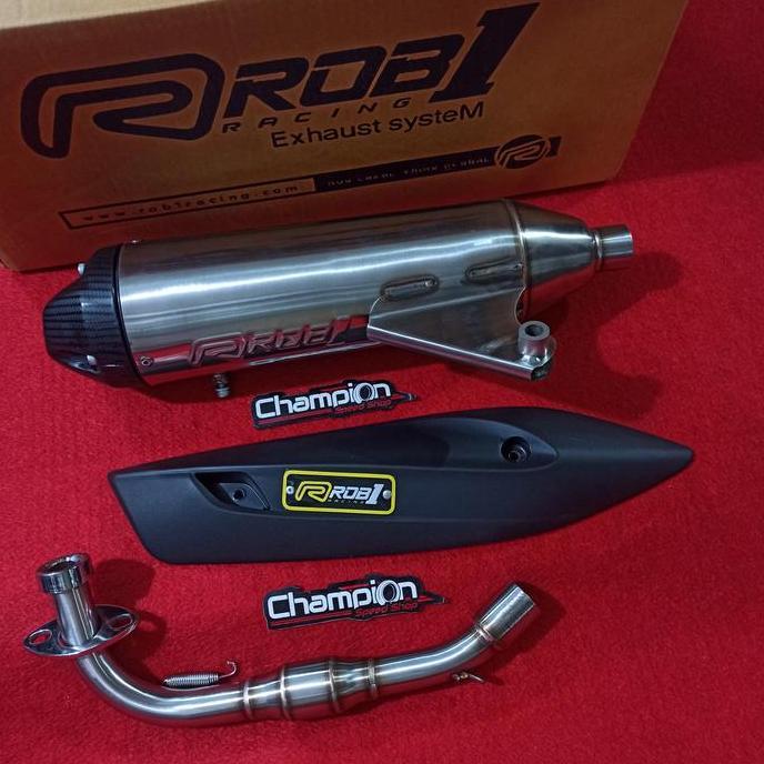 Knalpot Standar Racing Stainless Cup V ROB1 Mio Sporty Mio Smile