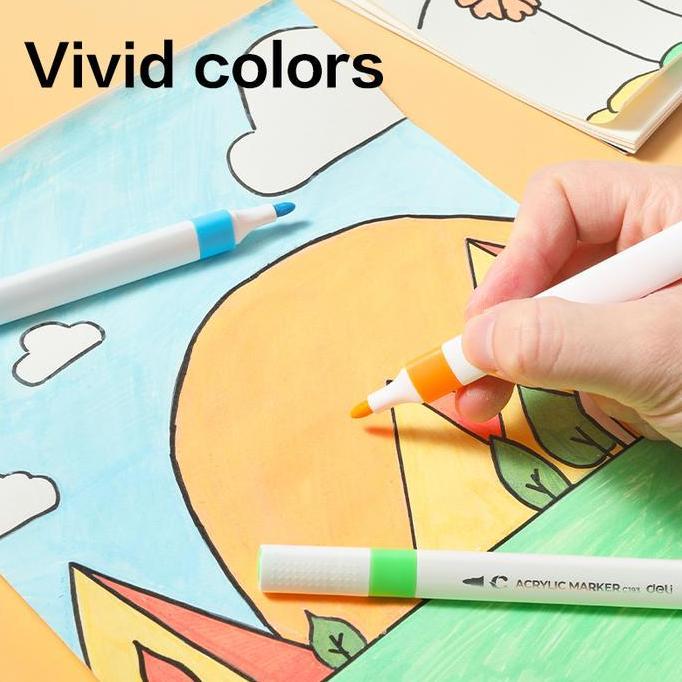 Deli Spidol Akrilik / Acrylic Marker Spidol Warna Serbaguna Warna Cerah EC193