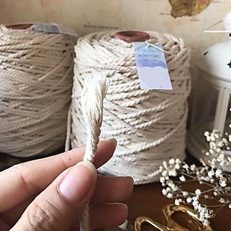 Tali | Benang Katun Macrame Natural 3mm | 4mm twist Super HMD
