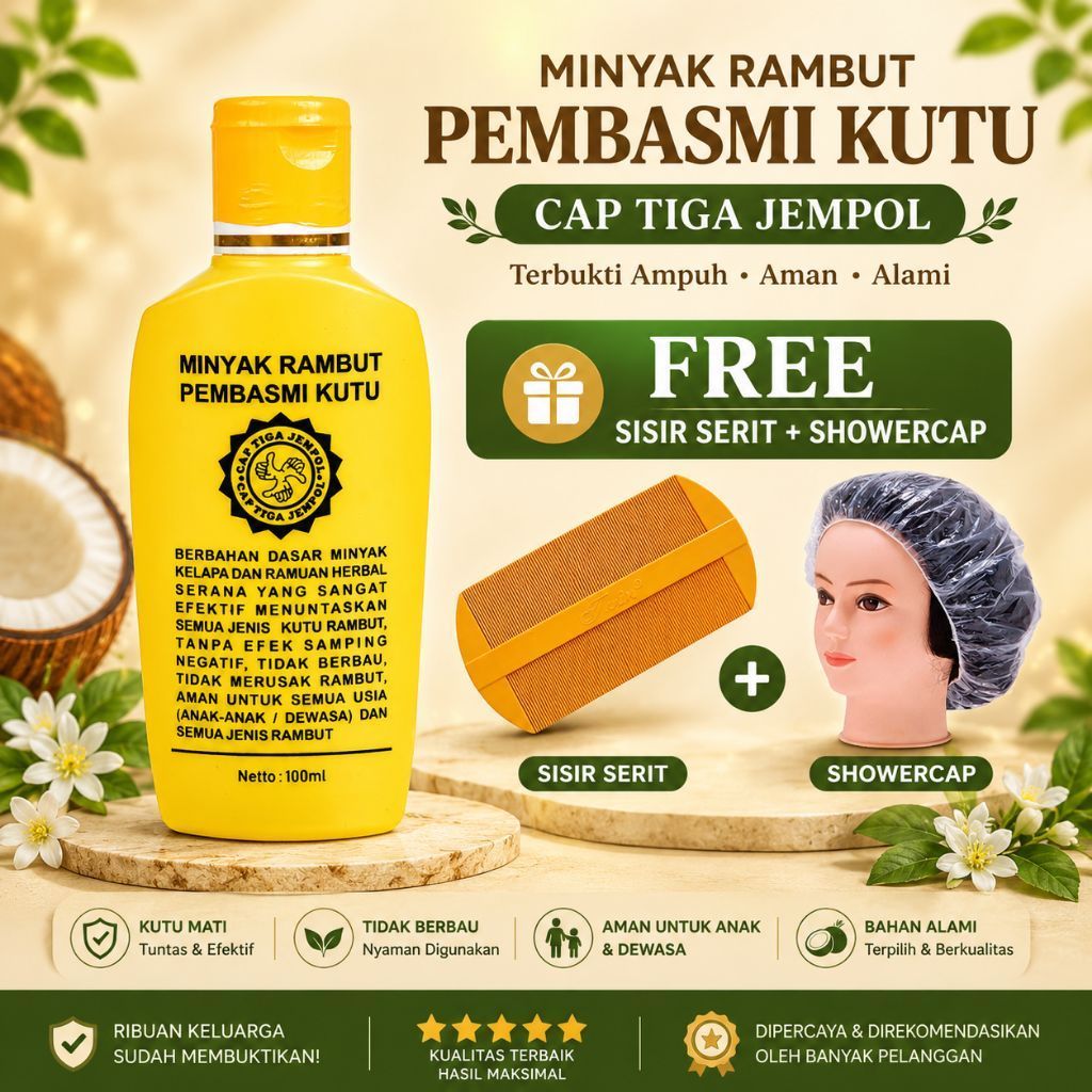 [PROMO] Minyak Rambut Pembasmi Kutu Cap Tiga Jempol Original 100% Paling Ampuh // Obat Kutu Rambut C