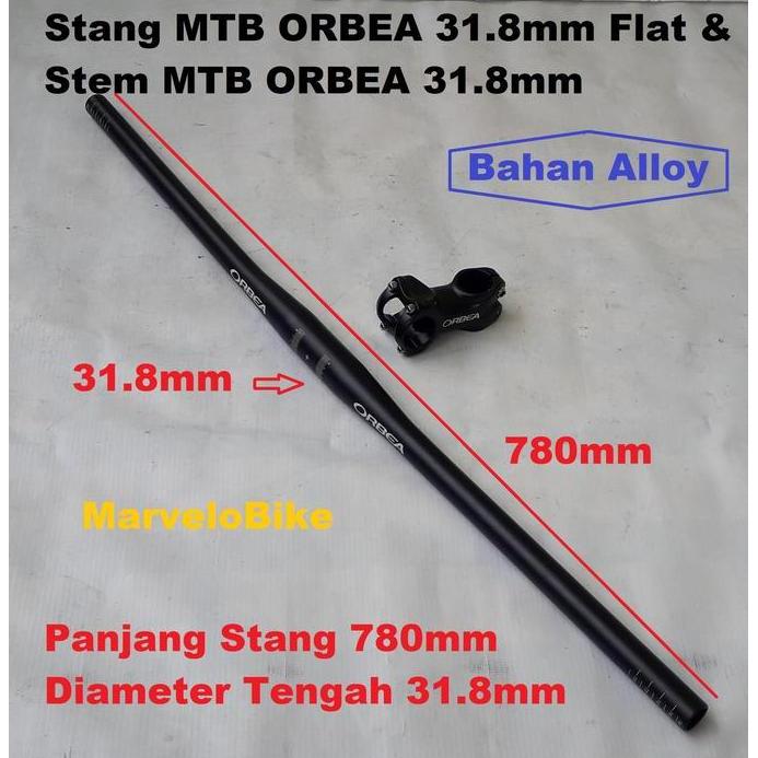 Handle Bar Flat Stang Lurus + Stem MTB ORBEA 31.8mm OverSize