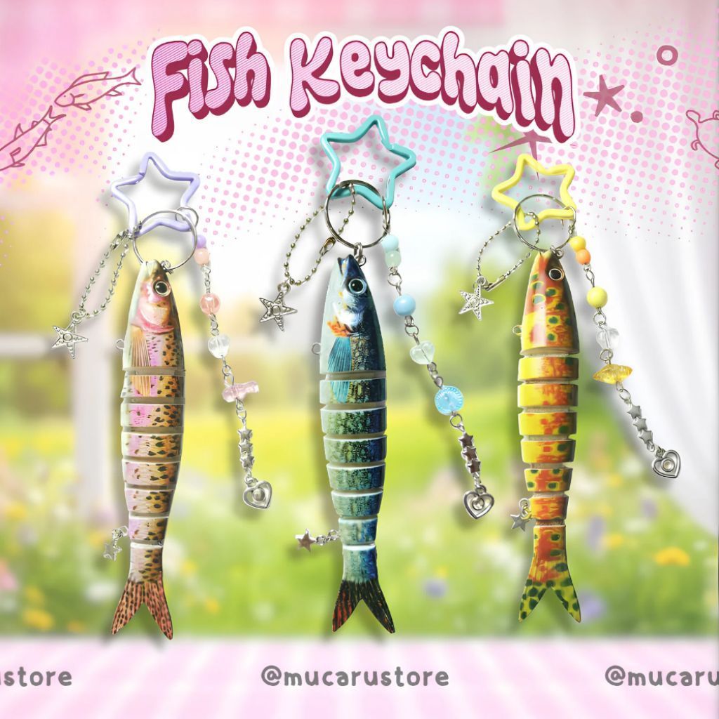 Fish Keychain || Fish Trinket || Gantungan kunci ikan || Gantungan tas ikan || Keychain Aesthetic ||