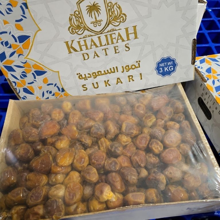 Kurma Sukkari Premium Khalifah Dates 3kg Wraping Castle Farms