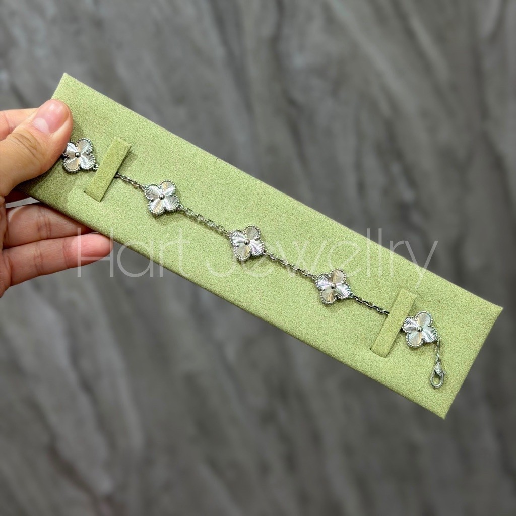 BRACELET VCA 5 ALHAMBRA (GUILOCHE SILVER)