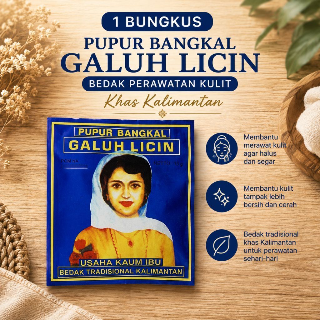Pupur Bangkal Galuh licin bedak perawatan kecantikan kulit khas Kalimantan