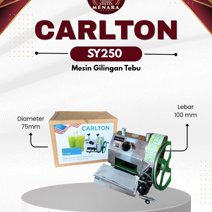 Mesin Peras Tebu CARLTON SY250 Stainless Steel Manual Gilingan Tebu