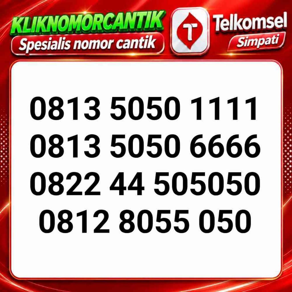 Nomor Cantik Simpati support 5G Telkomsel 5050 prabayar 3