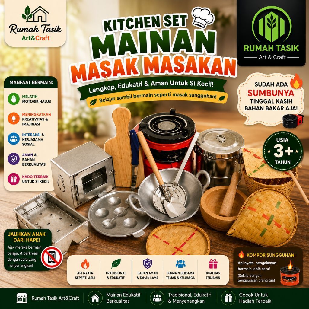 New Alat Masak Masak Anak Tradisional Kompor  Mini Mainan Anak Terhits A12