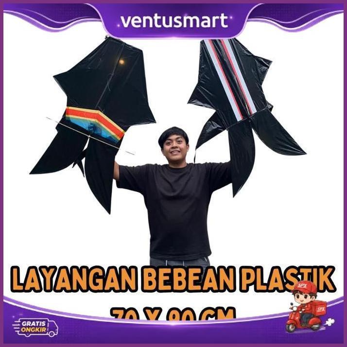 Layangan Bebean Plastik Mini 70 X 80 Cm Meter - Bebean Plastik Mini - Layangan Ikan Bali - Layangan 