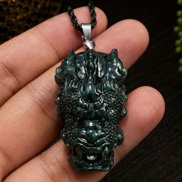 Giok Jadeite Jade Feicui Burma Type A | Ukir Kepala Naga Imperial
