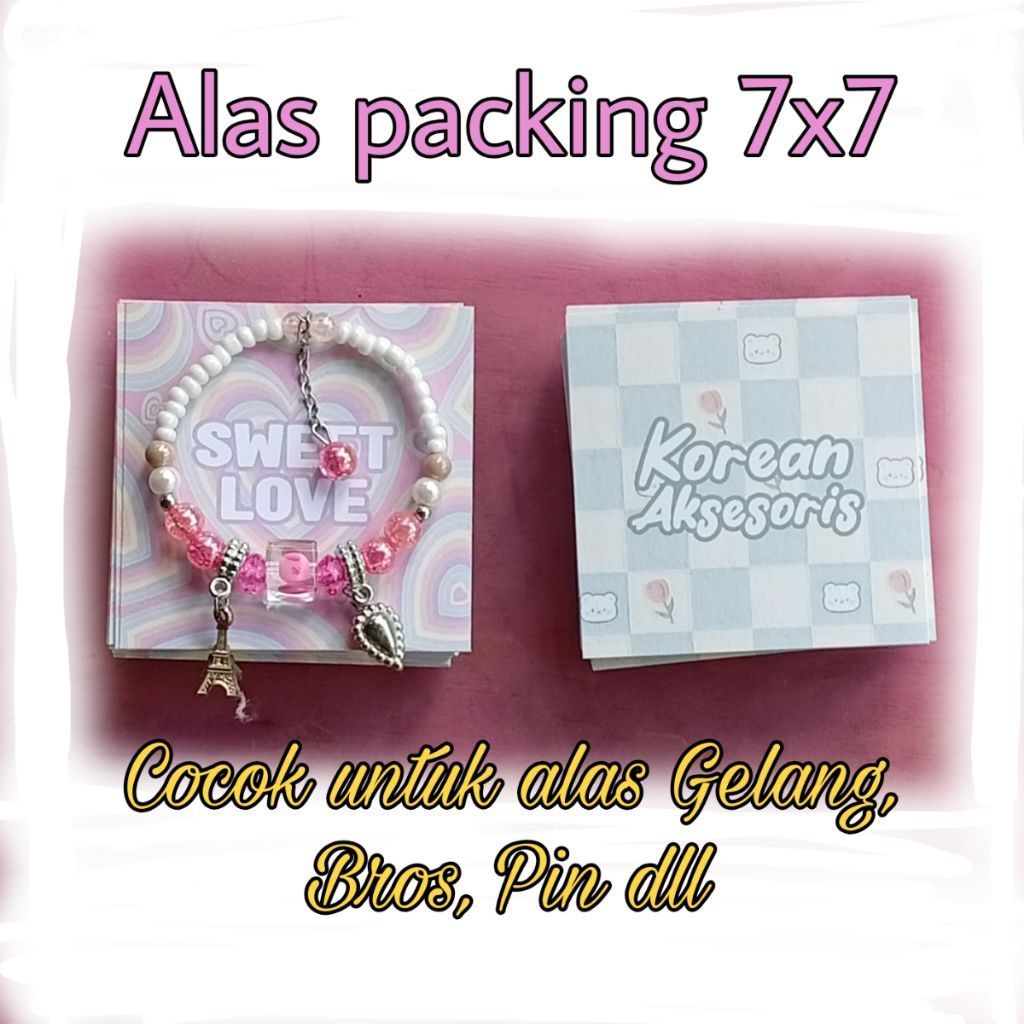 Kertas alas gelang / alas packing/ kertas alas aksesoris / kertas label bros