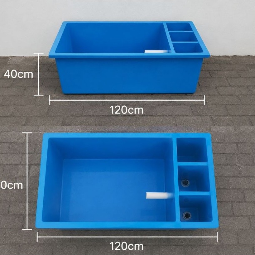 Kolam ikan fiber sekat filter